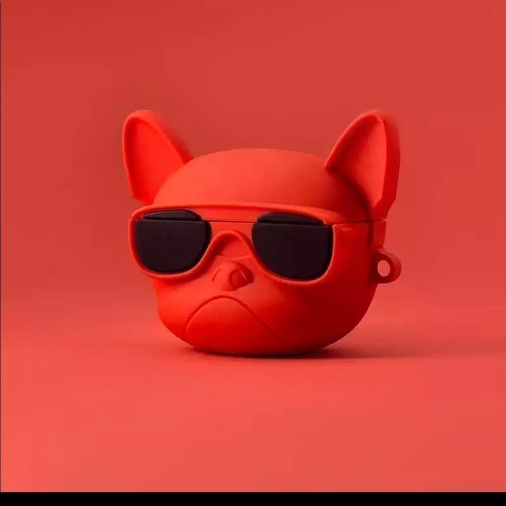 RED AirPods Pro Adorable Frenchie Bulldog Case​​ - Picture 7 of 7